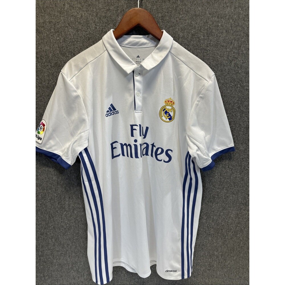Real Madrid Climacool White Home Soccer Shirt Football Jersey Men’s Size Large
